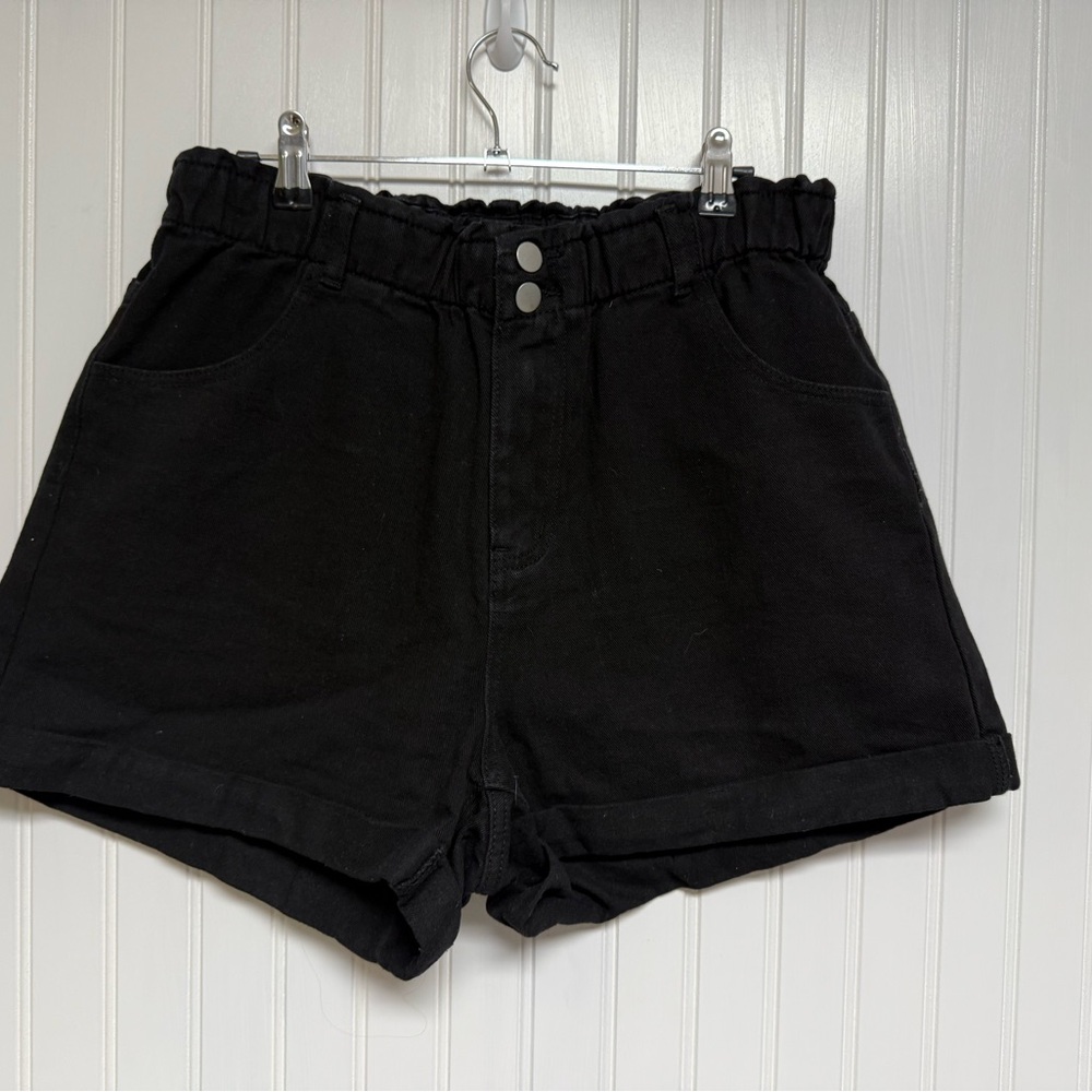 Black Denim High-Waisted Women's Shorts